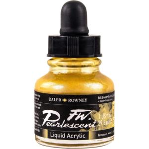 image:imageDaler Rowney FW Pearlescent Liquid Acrylic Bottle Bell Bronze