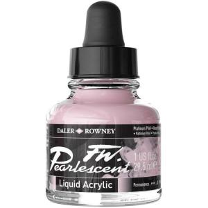 image:imageDaler Rowney FW Pearlescent Liquid Acrylic Bottle Platinum Pink 1 oz