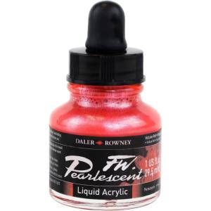 image:imageDaler Rowney FW Pearlescent Liquid Acrylic Bottle Volcano Red