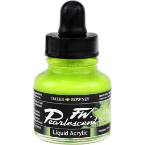 image:imageDalerRowney FW Pearlescent Acrylic Ink Bottle Genesis Green  Acrylic Drawing Ink for Artists and Students  Permanent Calligraphy Ink  Archival Ink for Illustrating and More