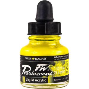image:imageDalerRowney FW Pearlescent Acrylic Ink Bottle Hot Cool Yellow  Acrylic Drawing Ink for Artists and Students  HighQuality Permanent Calligraphy Ink  Archival Ink for Illustrating and More