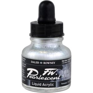 image:imageDalerRowney FW Pearlescent Acrylic Ink Bottle Silver Pearl  Acrylic Drawing Ink for Artists and Students  Permanent Calligraphy Ink  Archival Ink for Illustrating and More