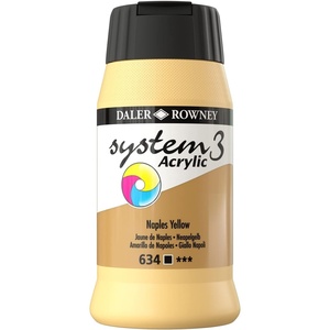 image:imageDaler Rowney System 3 Acrylic Paint  500 ml Rouge FluorescentJaune De Naples