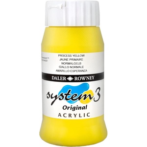 image:imageDaler Rowney System 3 Acrylic Paint  500 ml Rouge FluorescentJaune Primaire