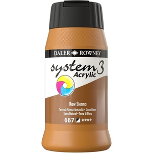 image:imageDaler Rowney System 3 Acrylic Paint  500 ml Rouge FluorescentTerre De Sienne