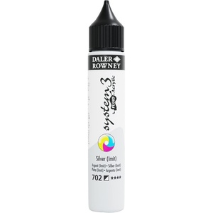 image:imageDaler Rowney System3 295ml 10Tube Fluid Acrylic Paint Set  Acrylic Pouring Paint Supplies for Artists and Students  Vivid HighFlow Artist Paint Set for Canvas Murals and MoreSilver Imit