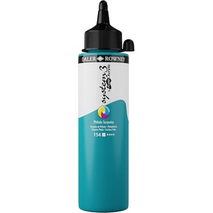 image:imageDaler Rowney System3 295ml 10Tube Fluid Acrylic Paint Set  Acrylic Pouring Paint Supplies for Artists and Students  Vivid HighFlow Artist Paint Set for Canvas Murals and MorePhthalo Turquoise