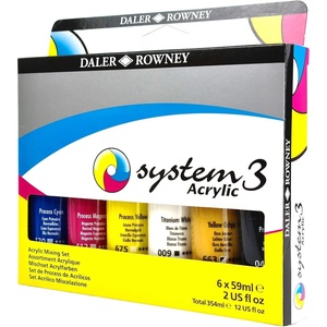 image:imageDaler Rowney System3 6Tube Acrylic Paint Set for Adults  Acrylic Painting Supplies for Artists and Students  Acrylic Paints for Murals Canvas and More  Art Paints for Any Skill Set6 Pack  Medium Body