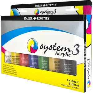image:imageDaler Rowney System3 6Tube Acrylic Paint Set for Adults  Acrylic Painting Supplies for Artists and Students  Acrylic Paints for Murals Canvas and More  Art Paints for Any Skill Set8 Pack  Medium Body
