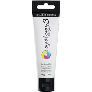image:imageDaler Rowney System3 Acrylic Paint Plastic Tube 2oz  59 ml Process Yellow006 Zinc Mixing White