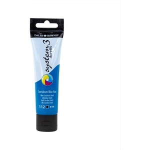 image:imageDaler Rowney System3 Acrylic Paint Plastic Tube 2oz  59 ml Process Yellow112 Coeruleum Blue Hue