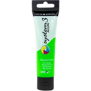 image:imageDaler Rowney System3 Acrylic Paint Plastic Tube 2oz  59 ml Process Yellow349 Fluorescent Green