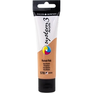 image:imageDaler Rowney System3 Acrylic Paint Plastic Tube 2oz  59 ml Process Yellow578 Portrait Pink