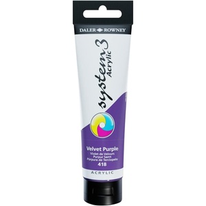image:imageDalerRowney System 3 Acrylic 150 ml Tube  Cadmium Red Deep HueVelvet Purple