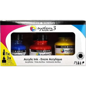 image:imageDalerRowney System3 Acrylic Ink Set of 3 Starter Colors Versatile Acrylic Ink for Artists and Students  Opaque Calligraphy Ink for Drawing Illustrating Airbrushing Dip Pen Ink and More