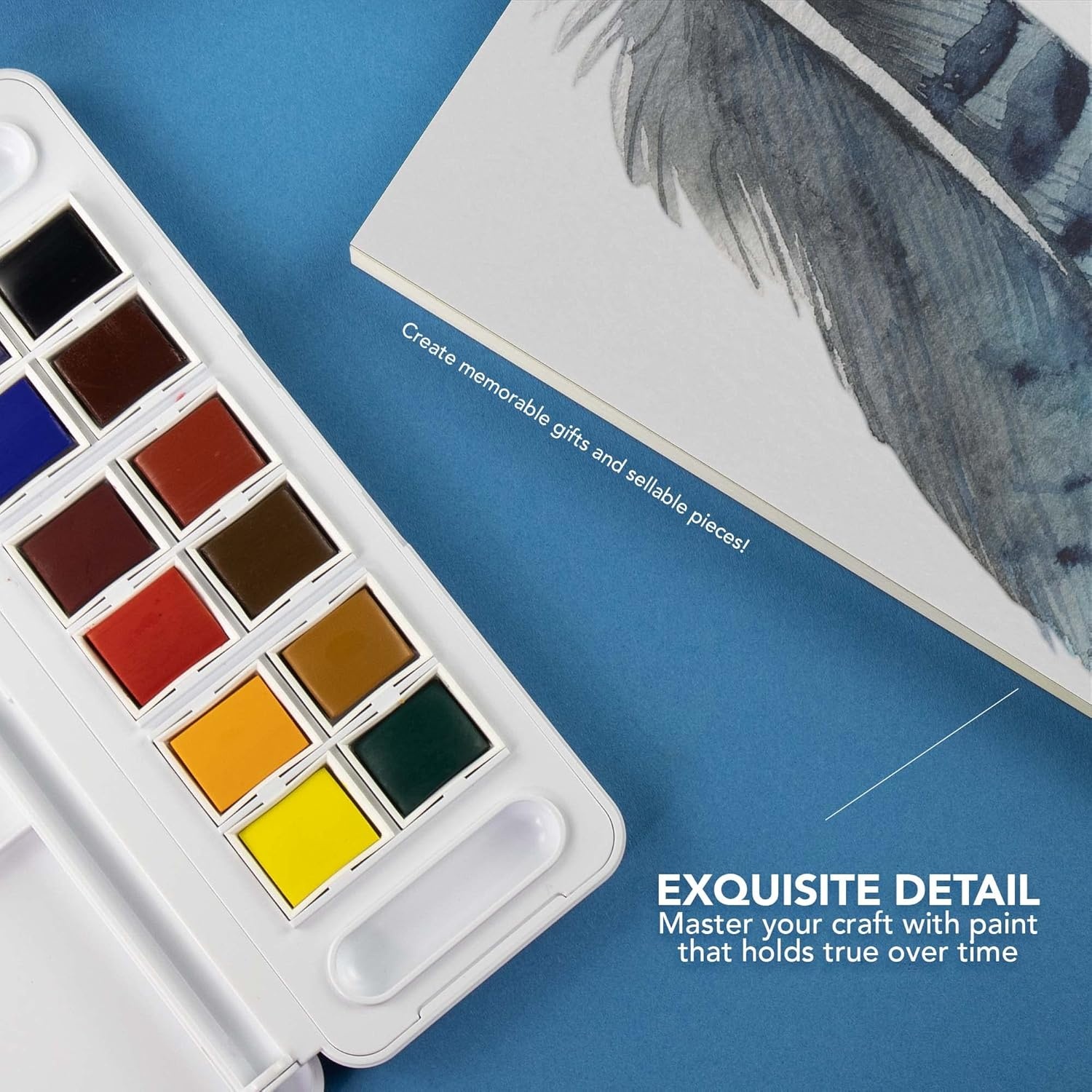 image:imageDalerRowney Aquafine Watercolor Paint Set Shayda Campbell Artist Palette Plastic Travel Set 24 Half Pans Assorted Colors 1 Count12 Count Pack of 1
