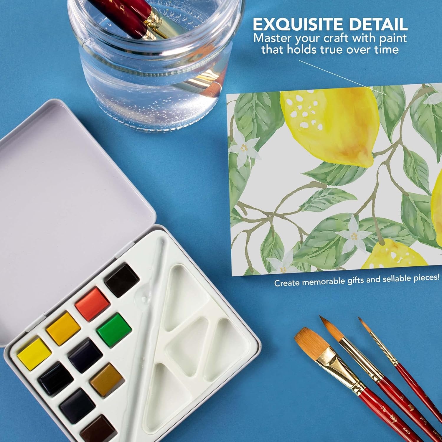 image:imageDalerRowney Aquafine Watercolor Paint Set Shayda Campbell Artist Palette Plastic Travel Set 24 Half Pans Assorted Colors 1 Count12 Piece Pack of 1