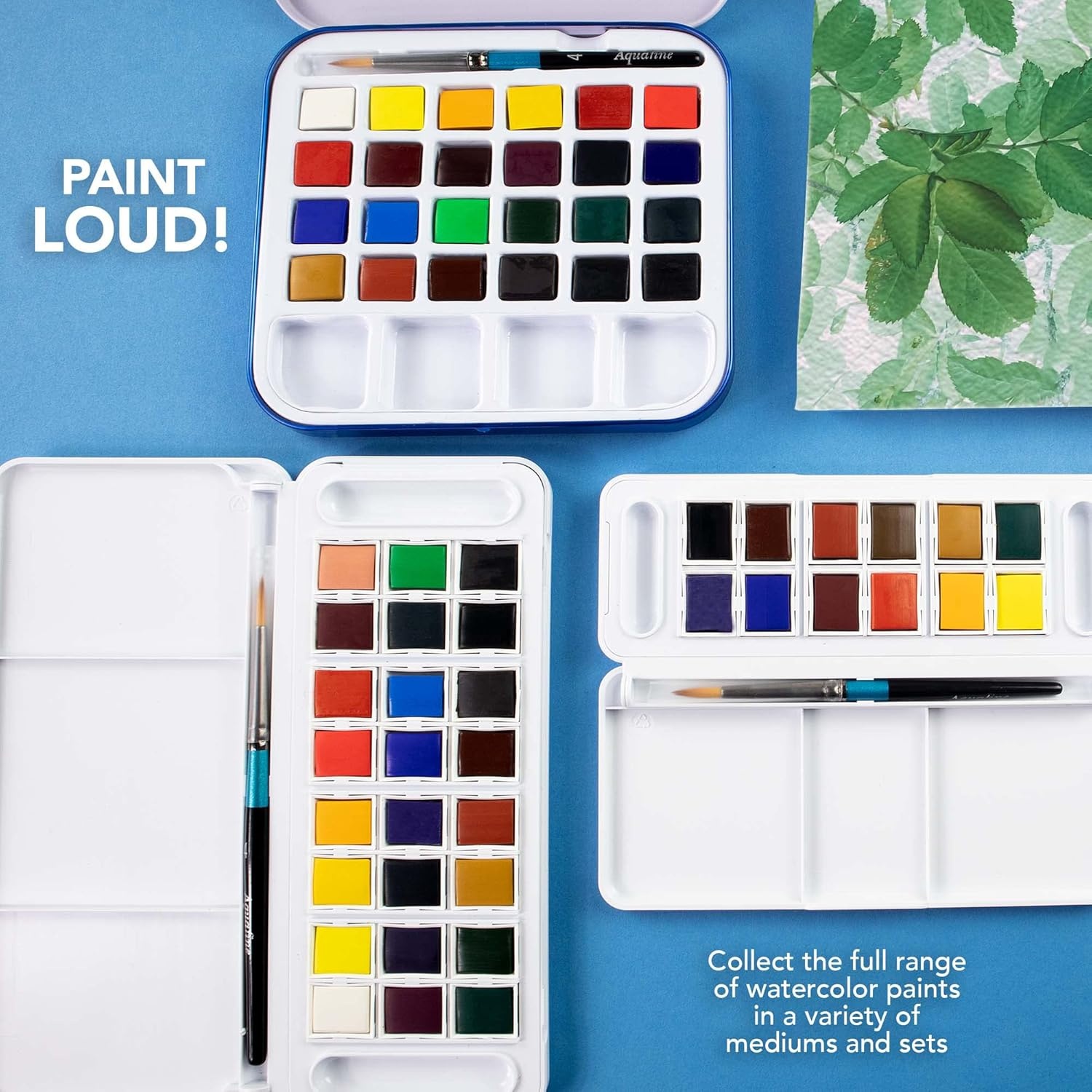 image:imageDalerRowney Aquafine Watercolor Paint Set Shayda Campbell Artist Palette Plastic Travel Set 24 Half Pans Assorted Colors 1 Count24 Count Pack of 1