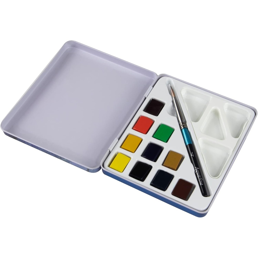 image:imageDalerRowney Aquafine Watercolor Paint Set Shayda Campbell Artist Palette Plastic Travel Set 24 Half Pans Assorted Colors 1 Count12 Piece Pack of 1