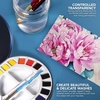 image:imageAQUAFINE Watercolour Metallkasten ReiseDose 18 x 12 Npfchen 1 Pinsel 2 Paletten1 Count Pack of 1