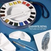 image:imageAQUAFINE Watercolour Metallkasten ReiseDose 18 x 12 Npfchen 1 Pinsel 2 Paletten1 Count Pack of 1