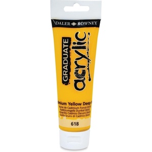 image:imageDALER ROWNEY Graduate Acrylic 120 ml Acrylic Ribbon Imitation Dark Cadmium Yellow Color 588
