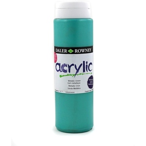image:imageDaler  Rowney Graduate Acrylic 500ml Paint Ink Bottle  Metallic Green