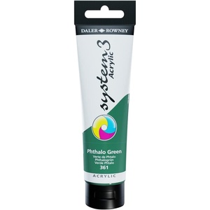 image:imageDaler Rowney 150ml System 3 Acrylic Colour Tube  Phthalo Green