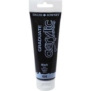 image:imageDaler Rowney Graduate Acrylic Paint Black 120ml  Acrylic Painting Supplies for Artists and Students  Acrylic Paints for Panels Canvas Paper and More  Art Paints for Any Skill Set