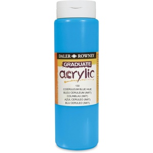 image:imageDaler Rowney Graduate Acrylic Paint Plastic Bottle 1691oz  500 ml Coeruleum Blue Hue