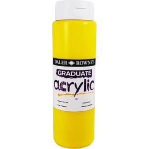 image:imageDaler Rowney Graduate Acrylic Paint Plastic Bottle 1691oz  500 ml Primary Yellow