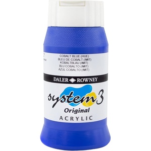 image:imageDaler Rowney System3 Acrylic Paint Plastic Pot 1691oz  500 ml Cobalt Blue Hue