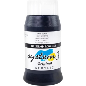 image:imageDaler Rowney System3 Acrylic Paint Plastic Pot 1691oz  500 ml Mars Black