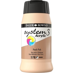 image:imageDaler Rowney System3 Acrylic Paint Plastic Pot 1691oz  500 ml Peach Pink
