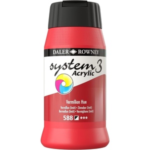 image:imageDaler Rowney System3 Acrylic Paint Plastic Pot 1691oz  500 ml Vermilion Hue