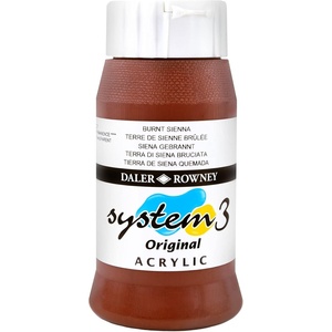 image:imageDaler Rowney System3 Burnt Sienna 500ml Acrylic Paint Tube  Acrylic Painting Supplies for Artists and Students  Artist Paint for Murals Canvas and More  Art Paint for Any Skill Set