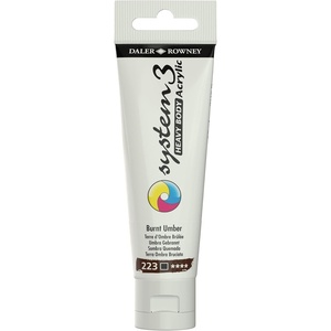 image:imageDaler Rowney System3 Burnt Umber Heavy Body Acrylic Paint 59ml  Art Paint for Artists and Students  Artist Paint for Canvas Murals and More  Thick Acrylic Paint for All Skill Sets