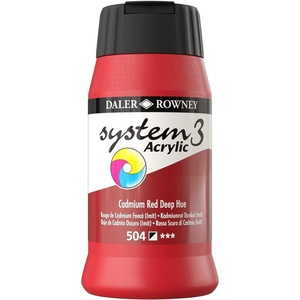 image:imageDaler Rowney System3 Cadmium Red Deep Hue 500ml Acrylic Paint Tube  Acrylic Painting Supplies for Artists and Students  Artist Paint for Murals Canvas and More  Art Paint for Any Skill Set