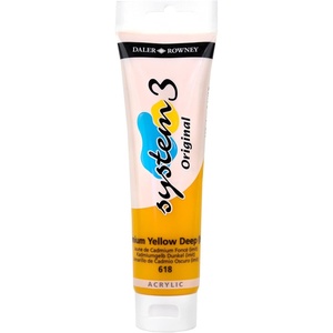 image:imageDaler Rowney System3 Cadmium Yellow Deep Hue 150ml Acrylic Paint Tube  Acrylic Painting Supplies for Artists and Students  Artist Paint for Murals Canvas and More  Art Paint for All Skill Sets