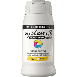 image:imageDaler Rowney System3 Cadmium Yellow Hue Heavy Body Acrylic Paint 500ml  Art Paint for Artists and Students  Artist Paint for Canvas Murals and More  Thick Acrylic Paint for All Skill Sets