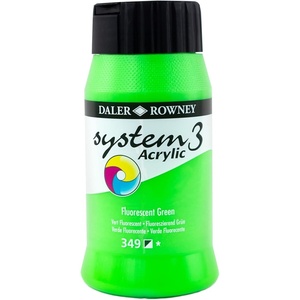 image:imageDaler Rowney System3 Fluorescent Green 500ml Acrylic Paint Tube  Acrylic Painting Supplies for Artists and Students  Artist Paint for Murals Canvas and More  Art Paint for Any Skill Set