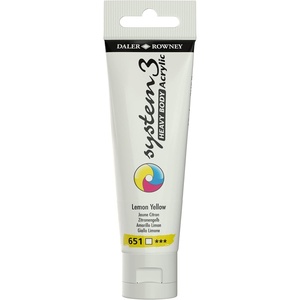 image:imageDaler Rowney System3 Lemon Yellow Heavy Body Acrylic Paint 59ml  Art Paint for Artists and Students  Artist Paint for Canvas Murals and More  Thick Acrylic Paint for All Skill Sets