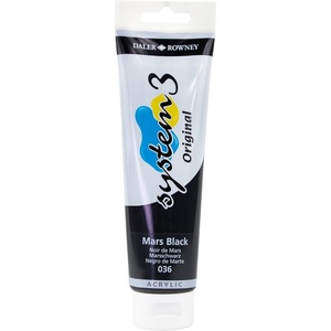 image:imageDaler Rowney System3 Mars Black 150ml Acrylic Paint Tube  Acrylic Painting Supplies for Artists and Students  Artist Paint for Murals Canvas and More  Art Paint for All Skill Sets