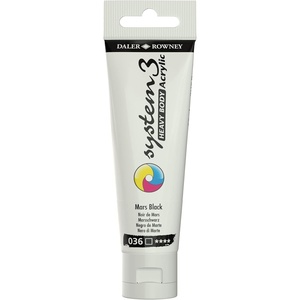 image:imageDaler Rowney System3 Mars Black Heavy Body Acrylic Paint 59ml  Art Paint for Artists and Students  Artist Paint for Canvas Murals and More  Thick Acrylic Paint for All Skill Sets
