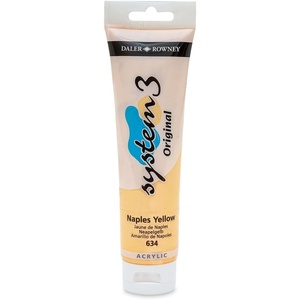 image:imageDaler Rowney System3 Naples Yellow 150ml Acrylic Paint Tube  Acrylic Painting Supplies for Artists and Students  Artist Paint for Murals Canvas and More  Art Paint for All Skill Sets