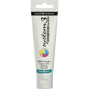 image:imageDaler Rowney System3 Phthalo Turquoise Heavy Body Acrylic Paint 59ml  Art Paint for Artists and Students  Artist Paint for Canvas Murals and More  Thick Acrylic Paint for All Skill Sets