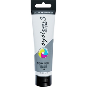 image:imageDaler Rowney System3 Silver Imitation 150ml Acrylic Paint Tube  Acrylic Painting Supplies for Artists and Students  Artist Paint for Murals Canvas and More  Art Paint for All Skill Sets