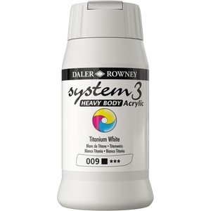 image:imageDaler Rowney System3 Titanium White Heavy Body Acrylic Paint 500ml  Art Paint for Artists and Students  Artist Paint for Canvas Murals and More  Thick Acrylic Paint for All Skill Sets