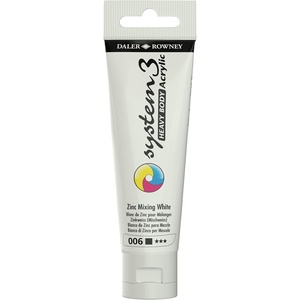 image:imageDaler Rowney System3 Zinc Mix White Heavy Body Acrylic Paint 59ml  Art Paint for Artists and Students  Artist Paint for Canvas Murals and More  Thick Acrylic Paint for All Skill Sets