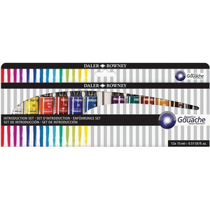 image:imageDalerRowney Aquafine Gouache Paint Introductory Set of 12 Colours x 15ml Tubes Ideal for Beginner Artists amp Students WaterBased Paint for Canvas and Paper Opaque Watercolours609 Fl Oz Pack of 1
